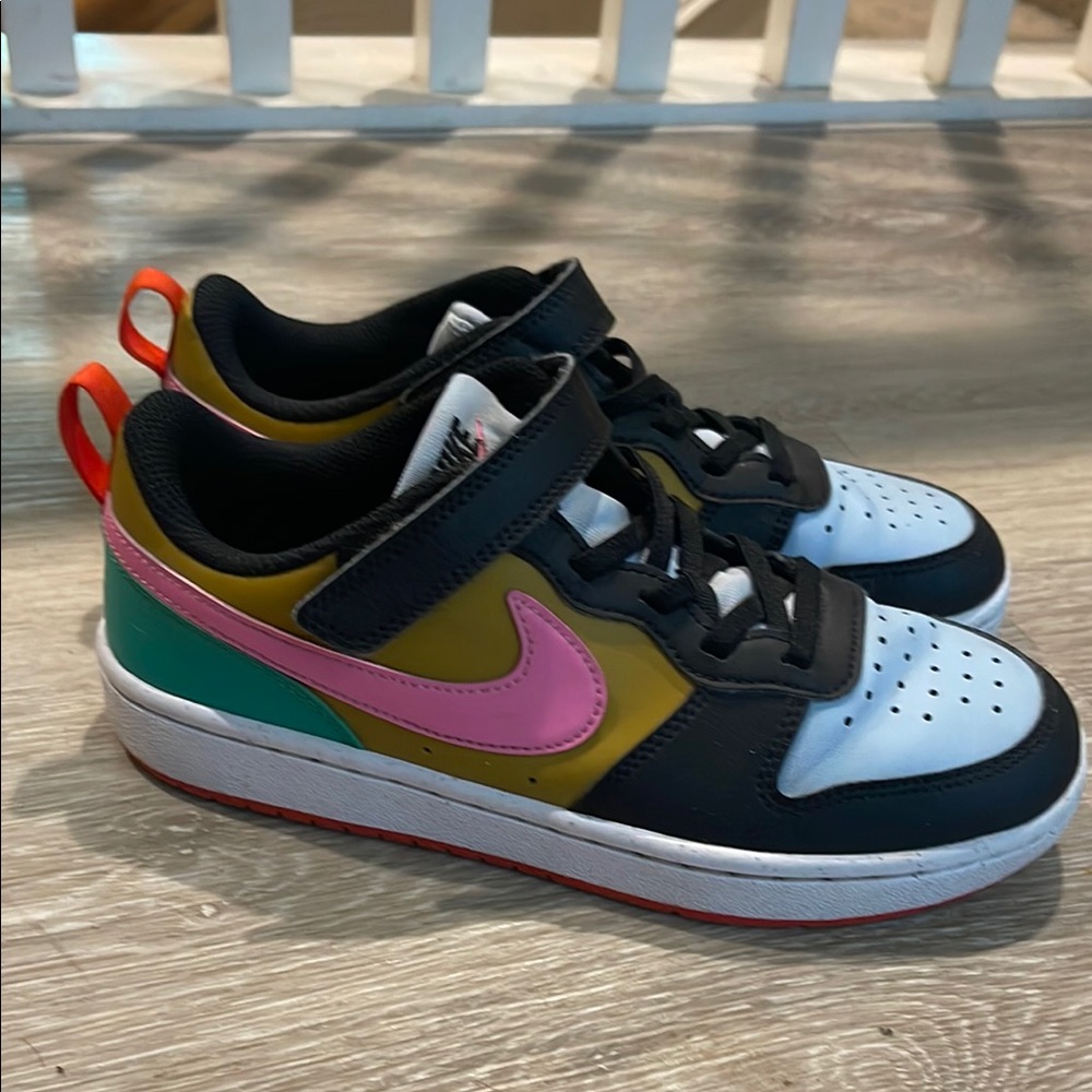Nike Kids' Black, Pink, and Green Sneakers